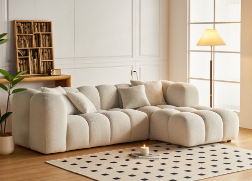 Alternative view of Kulmasohva LORENA oikea beige