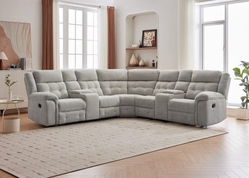 Recliner-kulmasohva TURKU kermanvalkoinen