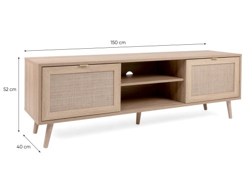 Alternative view of TV-taso BELIZE 56A sonoma-tammi/roolatturottinki