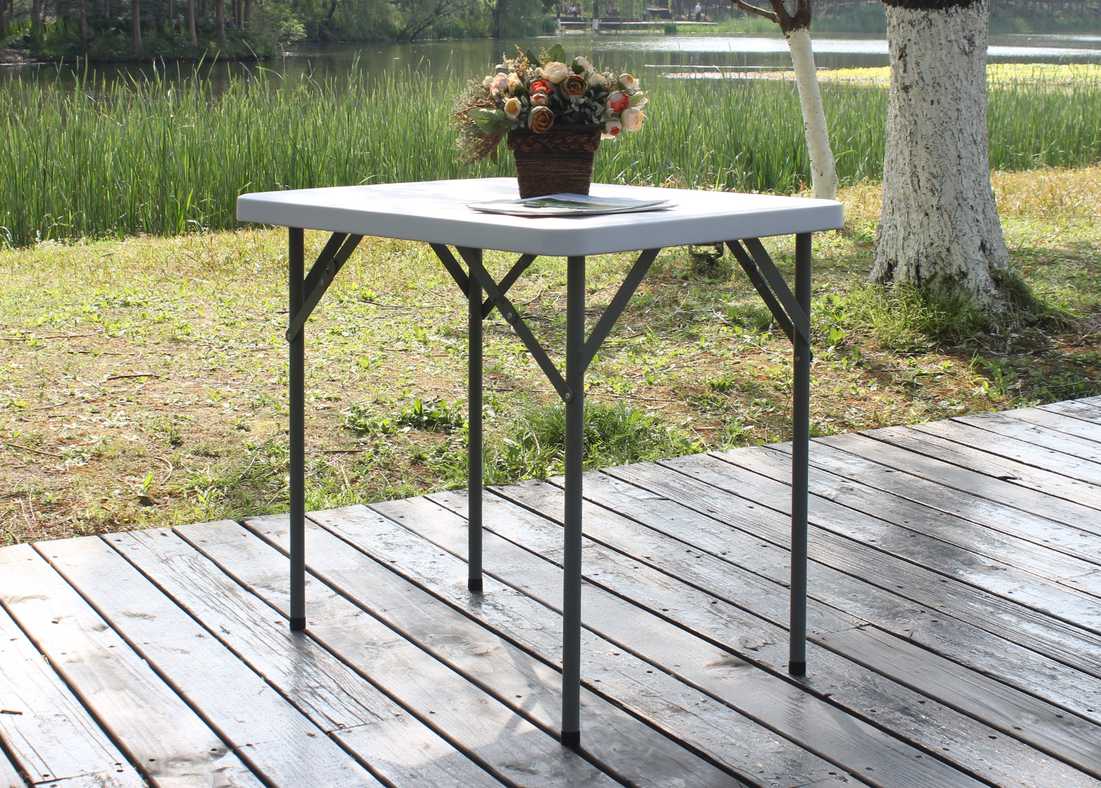 Kokoontaitettava pöytä CASPER 82 cm valkoinen - Image 6