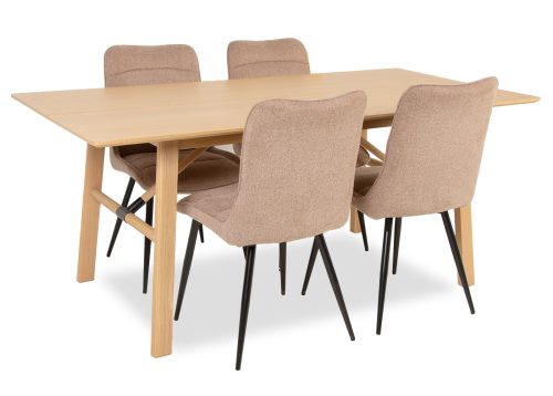 Ruokailuryhmä JULIETTE pöytä tammi 4 tuolia HDC 213023 beige